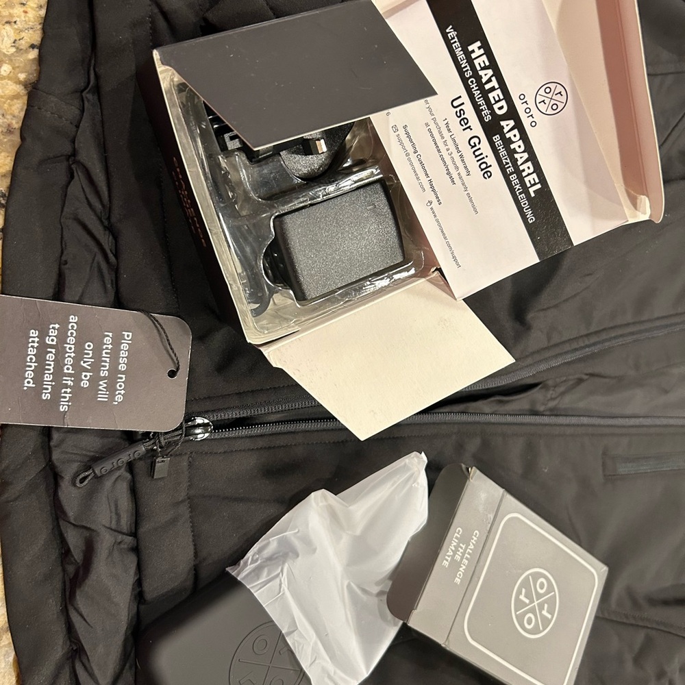 Black Heated Jacket Ororo New! - Picture 3 of 8